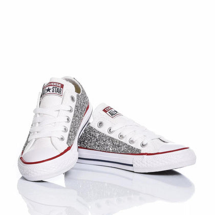 Converse Junior Glitter Silver Ox