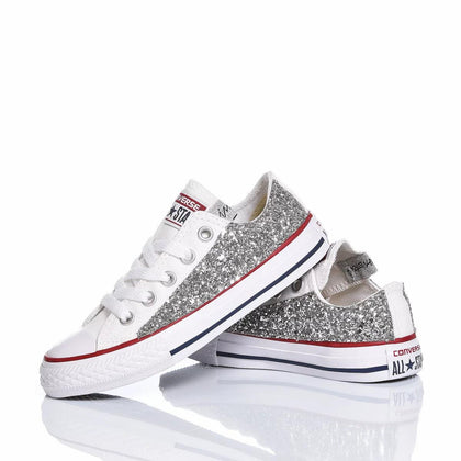 Converse Junior Glitter Silver Ox
