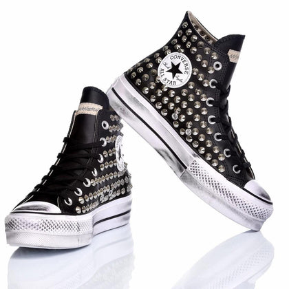 Converse Platform Pelle Borchie Nera