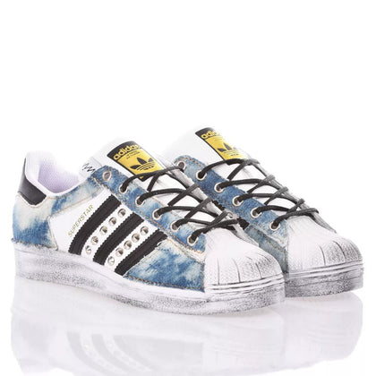 Adidas Superstar Indigo Bleached Superstar Borchie
