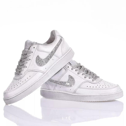 Nike Washed Silver Court Vision Swarovski