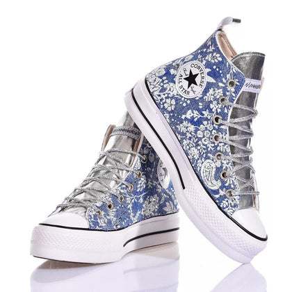 Converse Platform Flower Jeans Platform Special,Swarovski