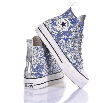 Converse Platform Flower Jeans Platform Special,Swarovski