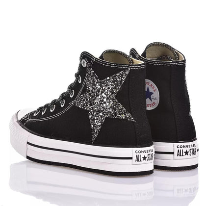 Converse Platform Eva Black Stars Glitter