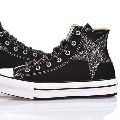 Converse Platform Eva Black Stars Glitter
