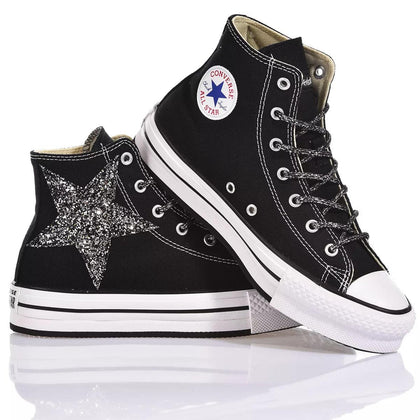 Converse Platform Eva Black Stars Glitter