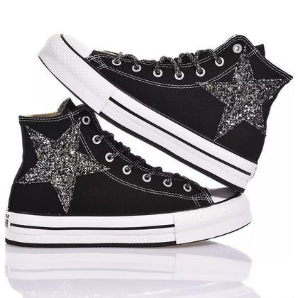 Converse Platform Eva Black Stars Glitter