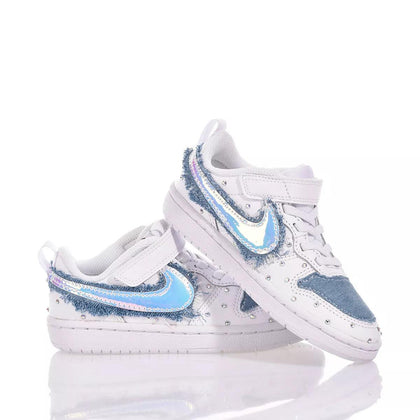 Nike Junior Denim Blue Rain Court Vision Special,Swarovski