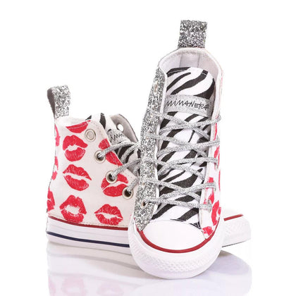 Converse Junior Glitter Kiss Chuck Taylor Hi Animalier,Glitter