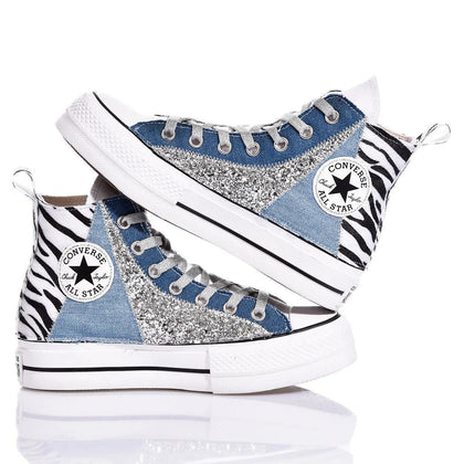 Converse Platform Zebra Lace Platform Animalier,Glitter