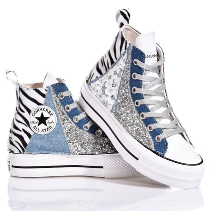 Converse Platform Zebra Lace Platform Animalier,Glitter