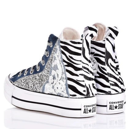 Converse Platform Zebra Lace Platform Animalier,Glitter