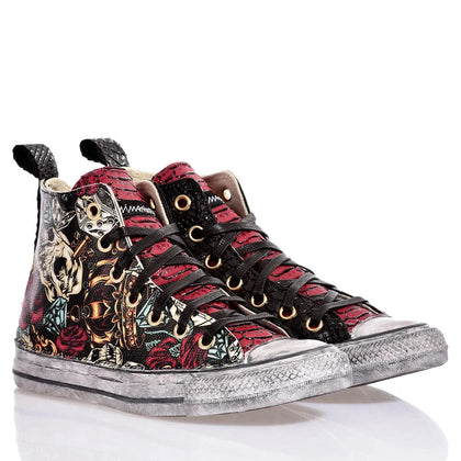 Converse Red Skull Chuck Taylor Hi Animalier,Borchie