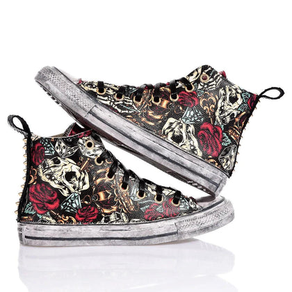 Converse Red Skull Chuck Taylor Hi Animalier,Borchie