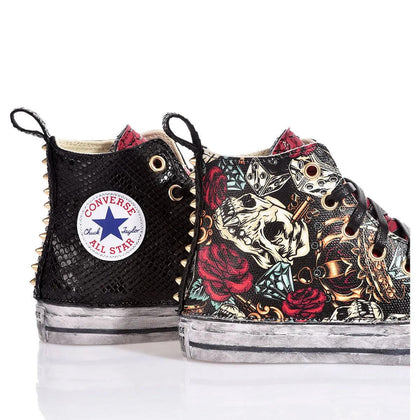 Converse Red Skull Chuck Taylor Hi Animalier,Borchie