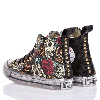 Converse Red Skull Chuck Taylor Hi Animalier,Borchie