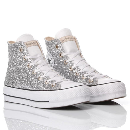 Converse Platform Glitter Argento Platform Glitter