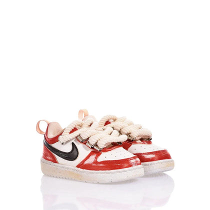 Nike Baby Red Vintage Court Vision Dipinto