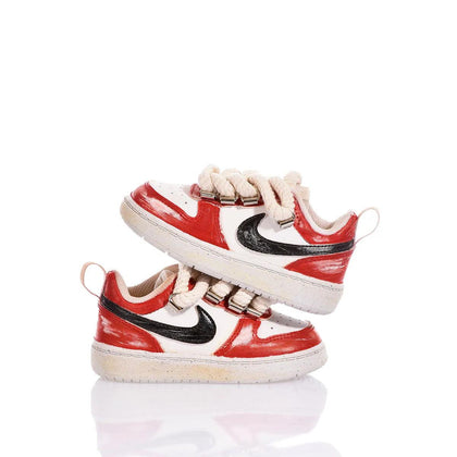 Nike Baby Red Vintage Court Vision Dipinto