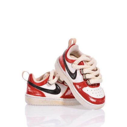 Nike Baby Red Vintage Court Vision Dipinto