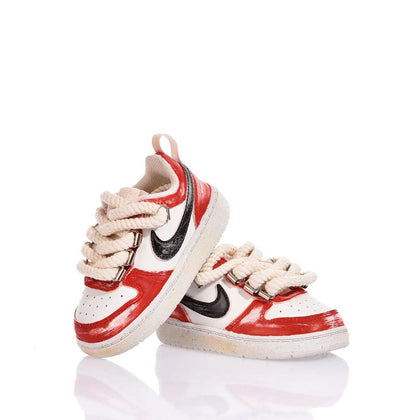Nike Baby Red Vintage Court Vision Dipinto