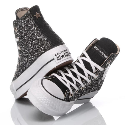 Converse Platform Glitter Nero Platform Glitter