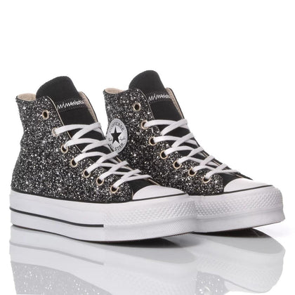 Converse Platform Glitter Nero Platform Glitter