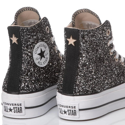Converse Platform Glitter Nero Platform Glitter