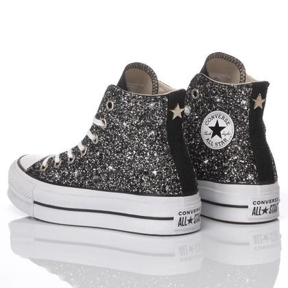 Converse Platform Glitter Nero Platform Glitter