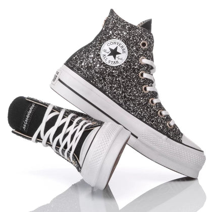 Converse Platform Glitter Nero Platform Glitter