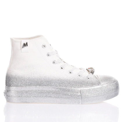 Mimanera Airlines Platform Silver Glittery Airlines Platform Glitter