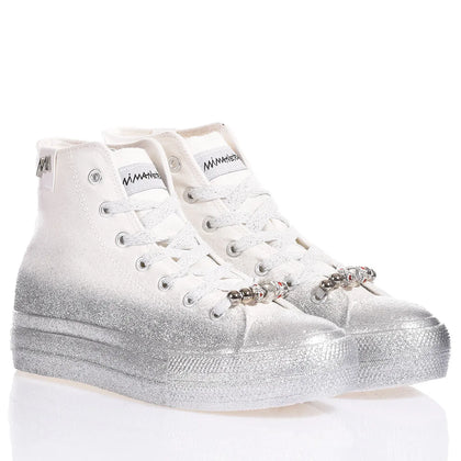 Mimanera Airlines Platform Silver Glittery Airlines Platform Glitter