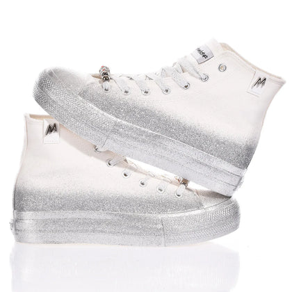 Mimanera Airlines Platform Silver Glittery Airlines Platform Glitter