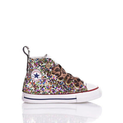 Converse Baby Tiger Rainbow Chuck Taylor Hi Animalier,Glitter