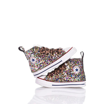 Converse Baby Tiger Rainbow Chuck Taylor Hi Animalier,Glitter
