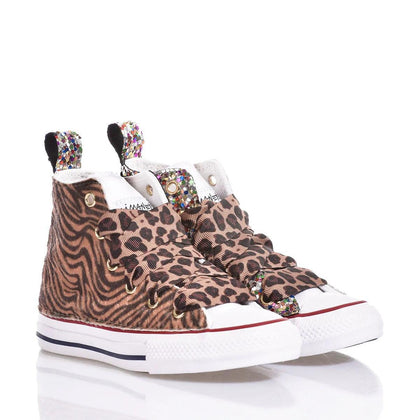 Converse Junior Tiger Rainbow Chuck Taylor Hi Animalier,Glitter