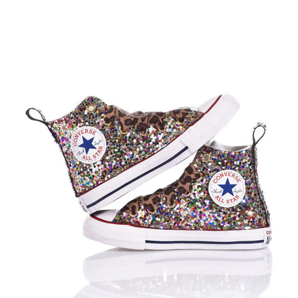 Converse Junior Tiger Rainbow Chuck Taylor Hi Animalier,Glitter