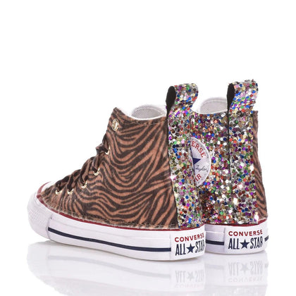 Converse Junior Tiger Rainbow Chuck Taylor Hi Animalier,Glitter
