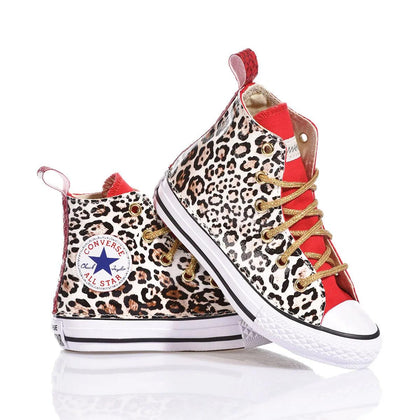 Converse Junior Red Leopard Chuck Taylor Hi Animalier