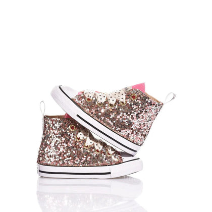 Converse Baby Pink Spark Chuck Taylor Hi Animalier,Glitter