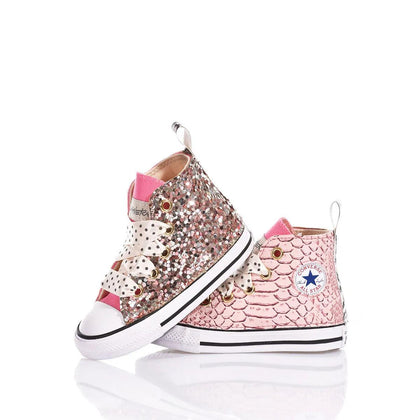 Converse Baby Pink Spark Chuck Taylor Hi Animalier,Glitter
