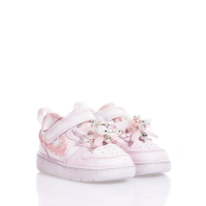 Nike Baby Pink Ice Court Vision Delavato,Glitter