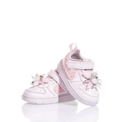 Nike Baby Pink Ice Court Vision Delavato,Glitter