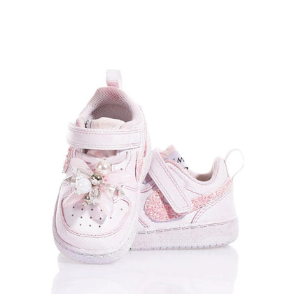 Nike Baby Pink Ice Court Vision Delavato,Glitter