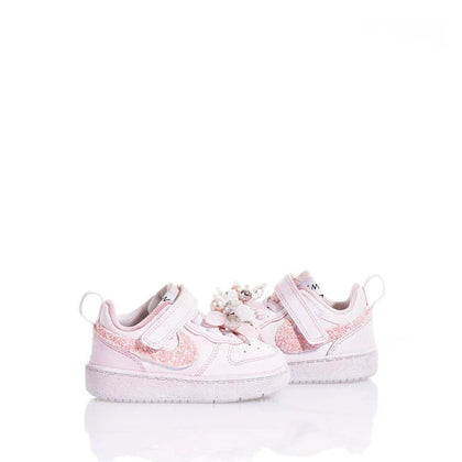Nike Baby Pink Ice Court Vision Delavato,Glitter