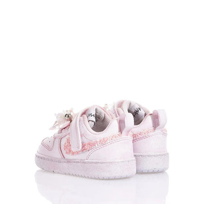 Nike Baby Pink Ice Court Vision Delavato,Glitter