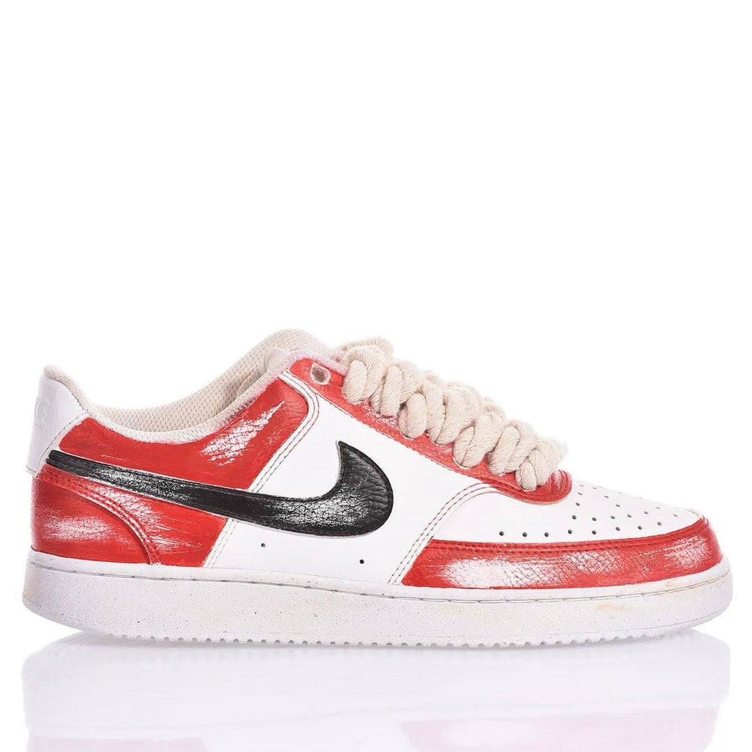 Nike Red Vintage Court Vision Dipinto