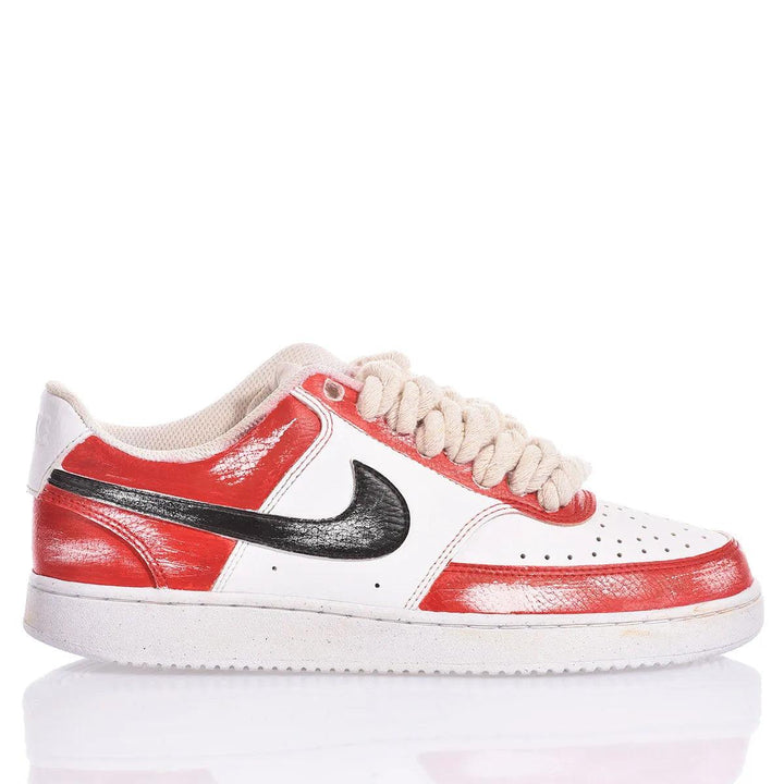Nike Red Vintage Court Vision Dipinto