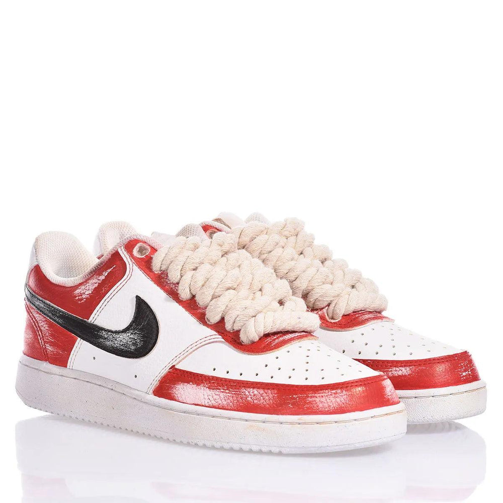 Nike Red Vintage Court Vision Dipinto