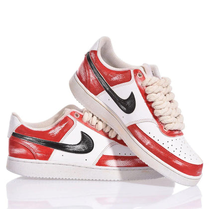 Nike Red Vintage Court Vision Dipinto